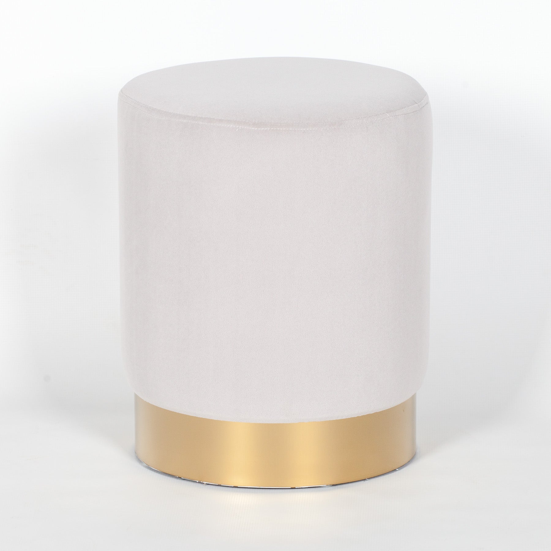 Art Deco Style Grey Velvet Round Stool