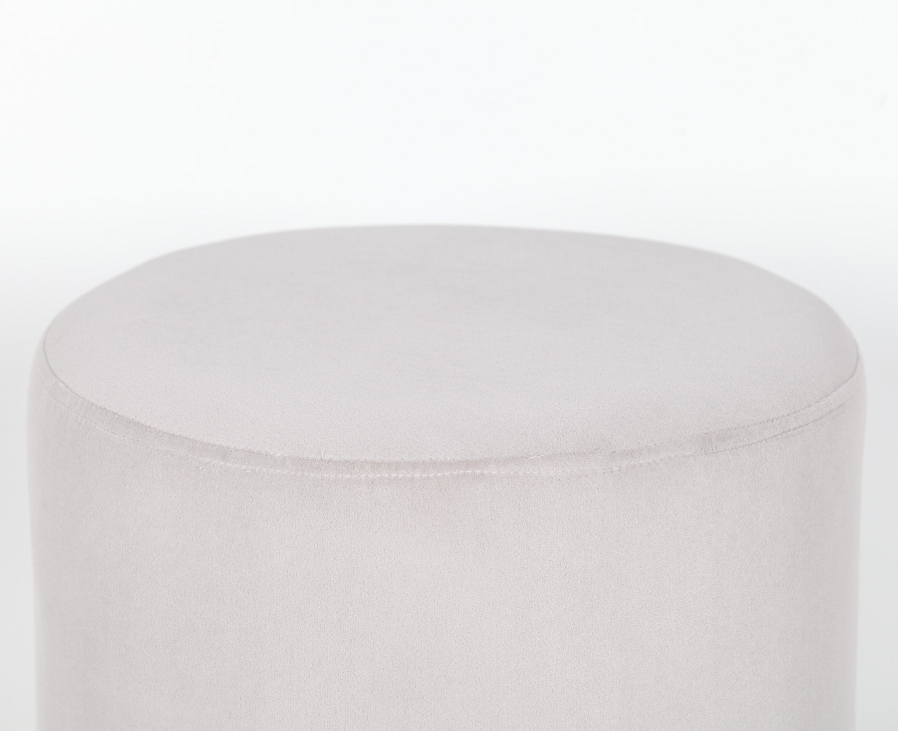 Art Deco Style Grey Velvet Round Stool
