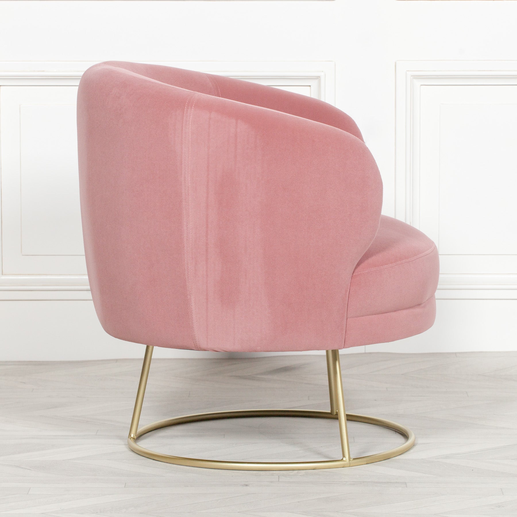 Art Deco Style Pink Velvet Armchair