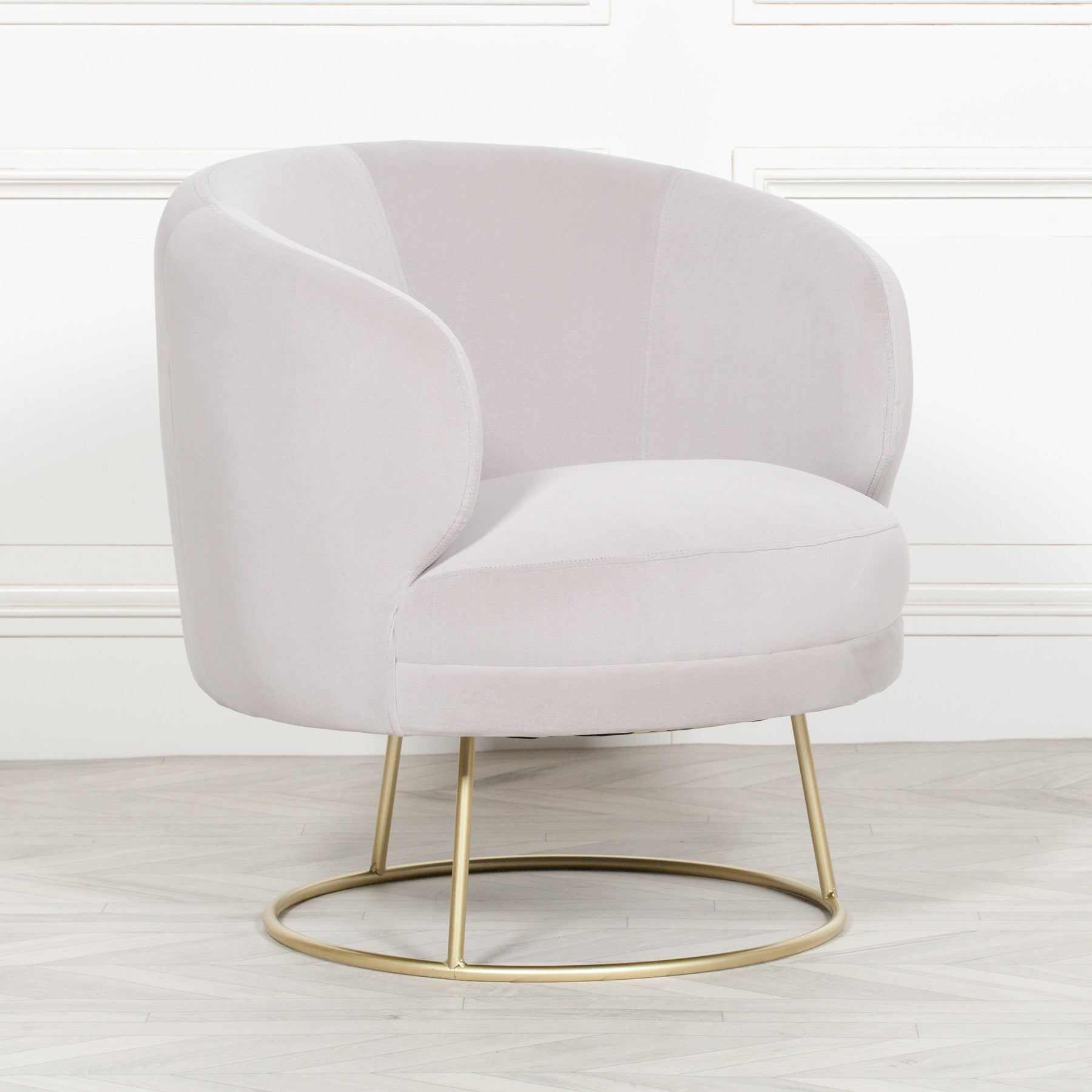 Art Deco Style Grey Velvet Armchair