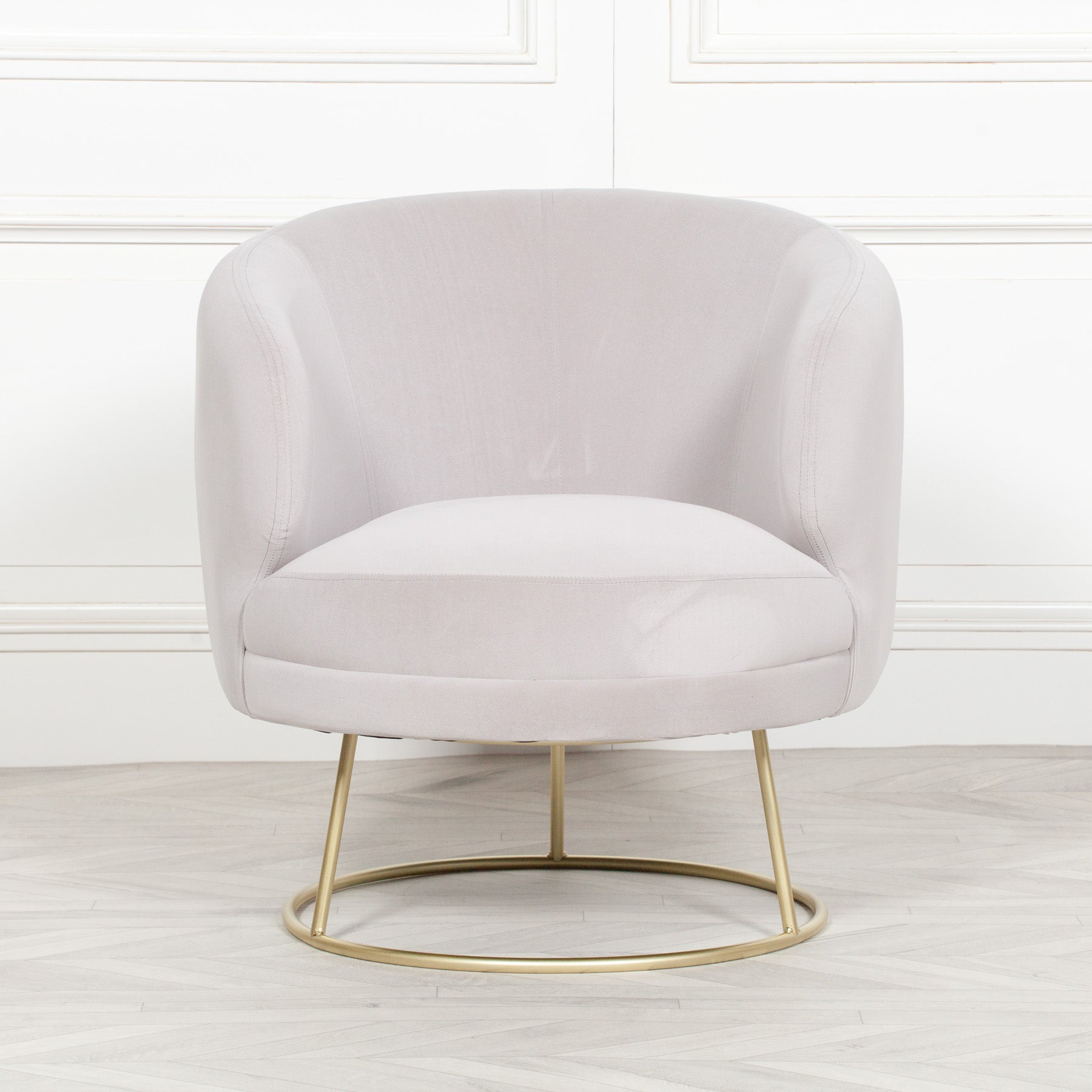 Art Deco Style Grey Velvet Armchair