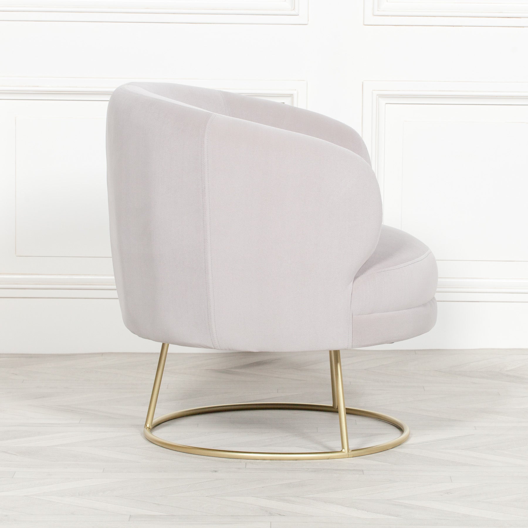 Art Deco Style Grey Velvet Armchair