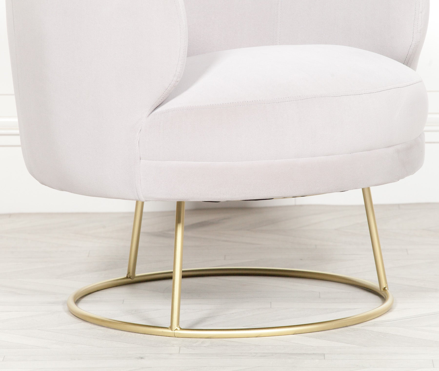 Art Deco Style Grey Velvet Armchair