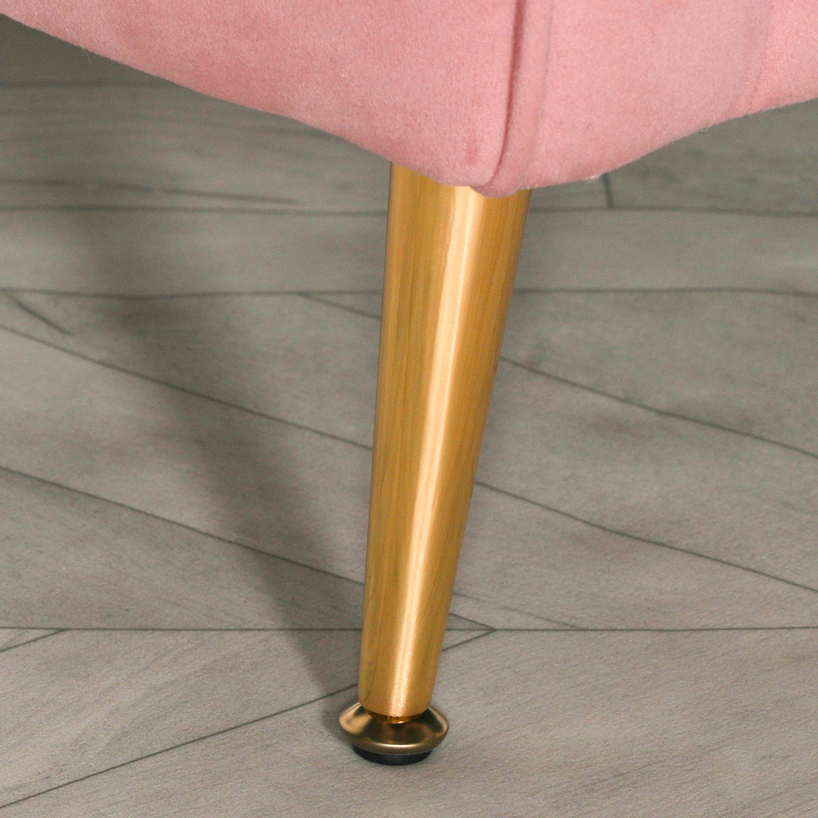 Art Deco Style Pink Velvet Armchair With Cushion And Gold Plated Legs