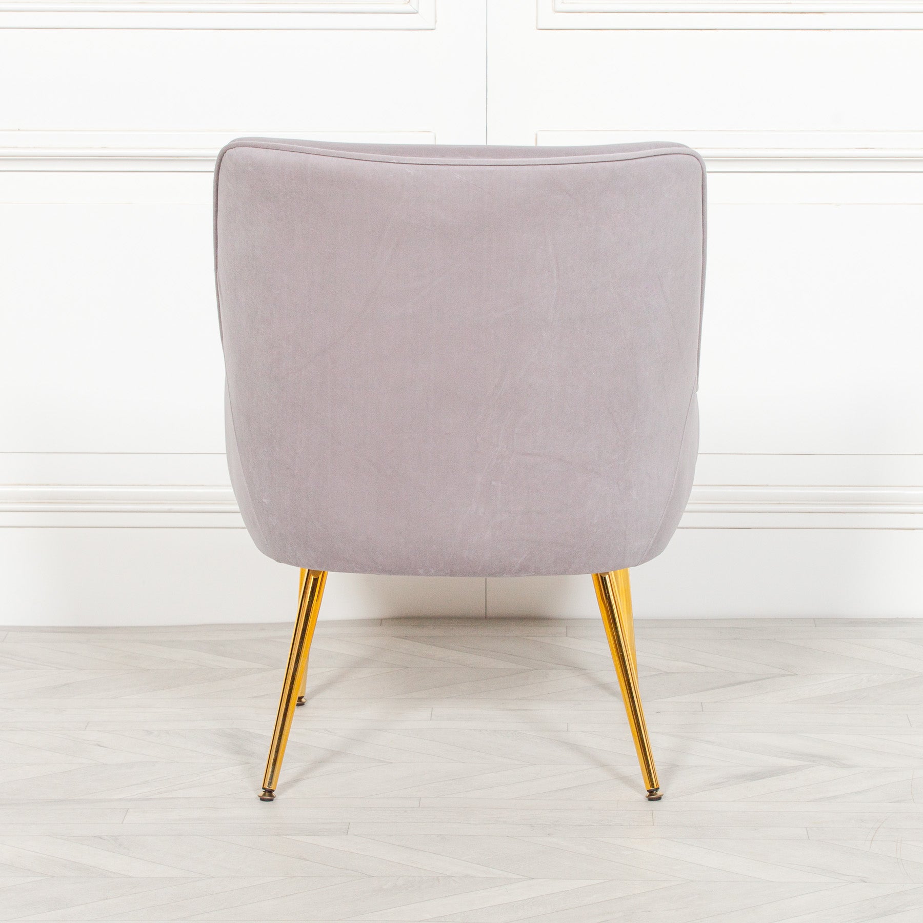 Art Deco Style Grey Velvet Chair for Lounge or Bedroom