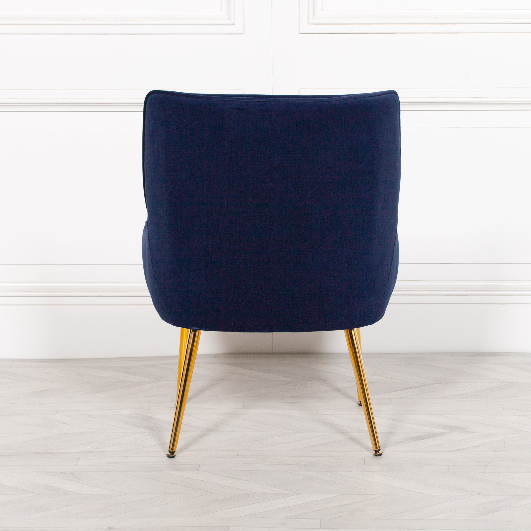 Art Deco Style Blue Velvet Chair for Living Room or Bedroom