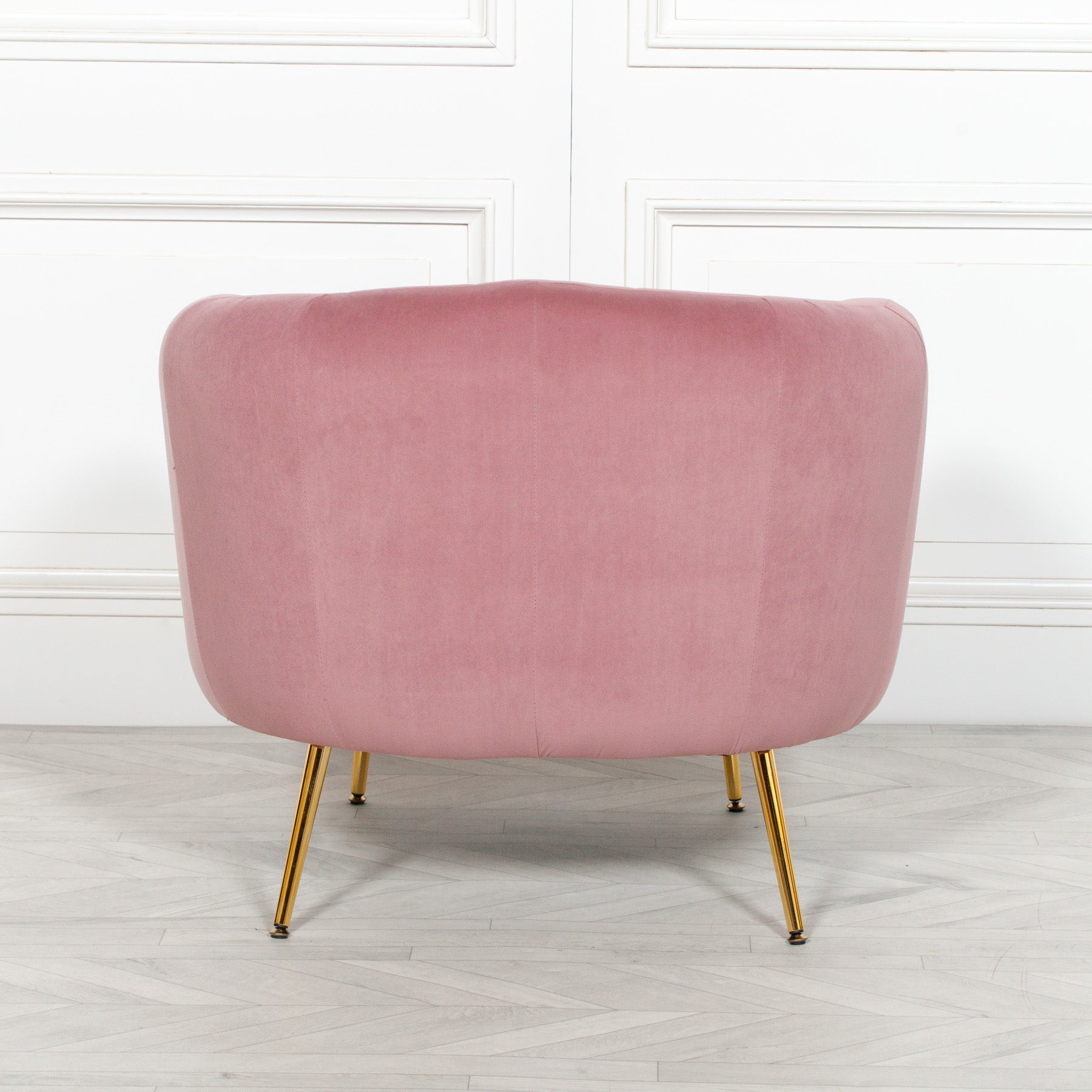 Art Deco Style Pink Velvet Armchair Perfect For Lounge Or Bedroom