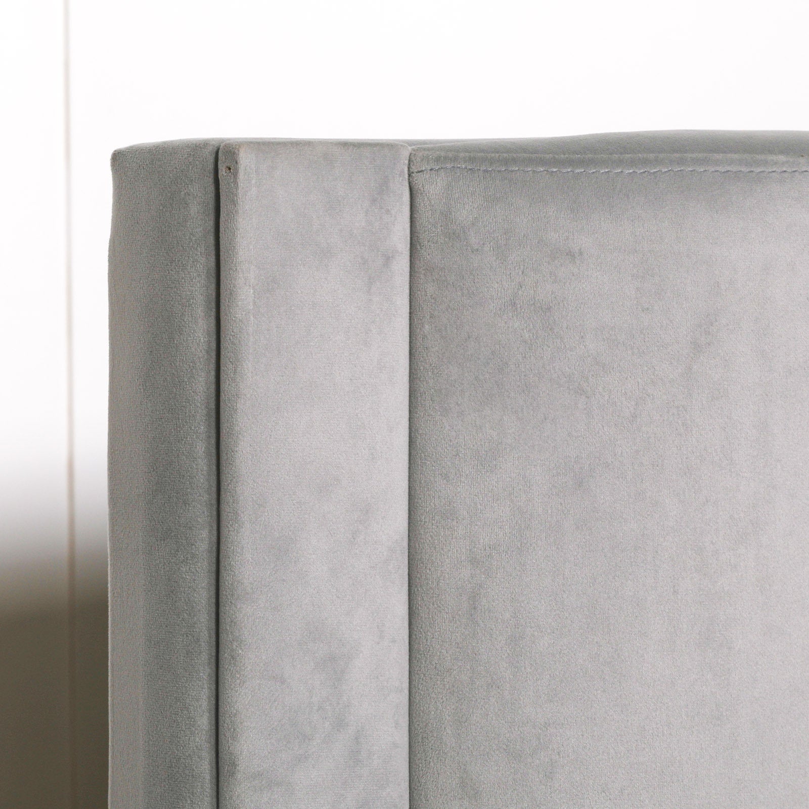 Art Deco Style Grey Colour Velvet King Size 5ft Bed