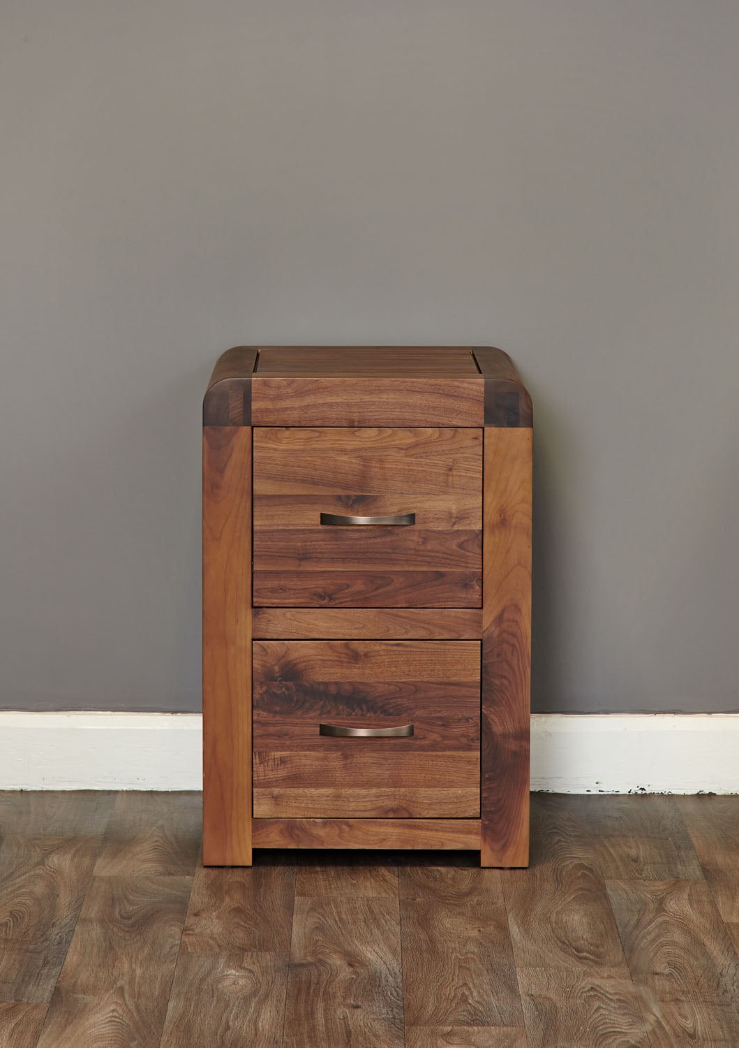 Shiro Walnut Two Drawer Filing Cabinet