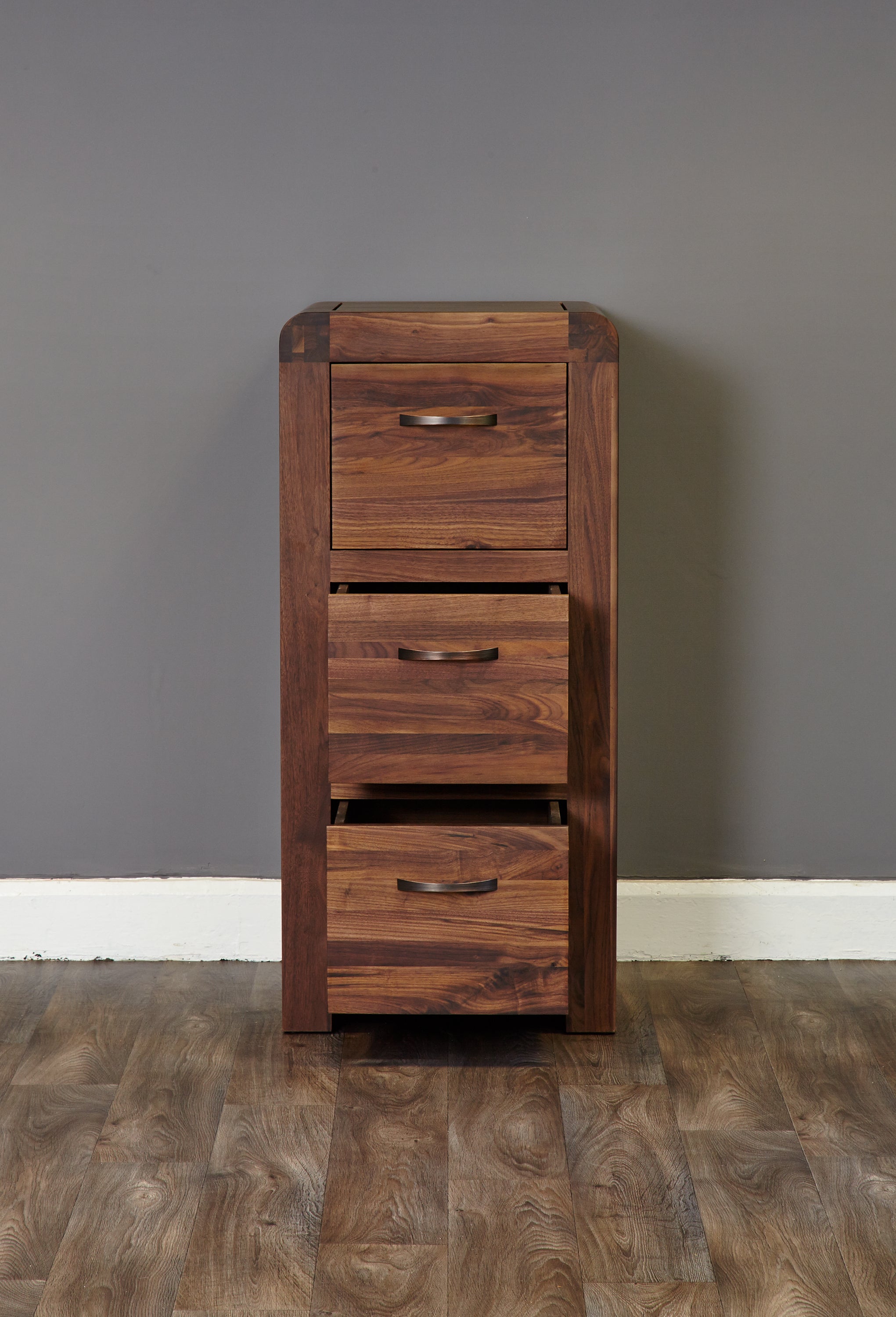 Shiro Walnut 3 Drawer Filing Cabinet