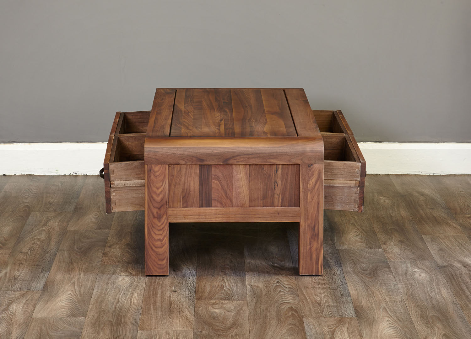 Shiro Walnut Four Drawer Coffee Table