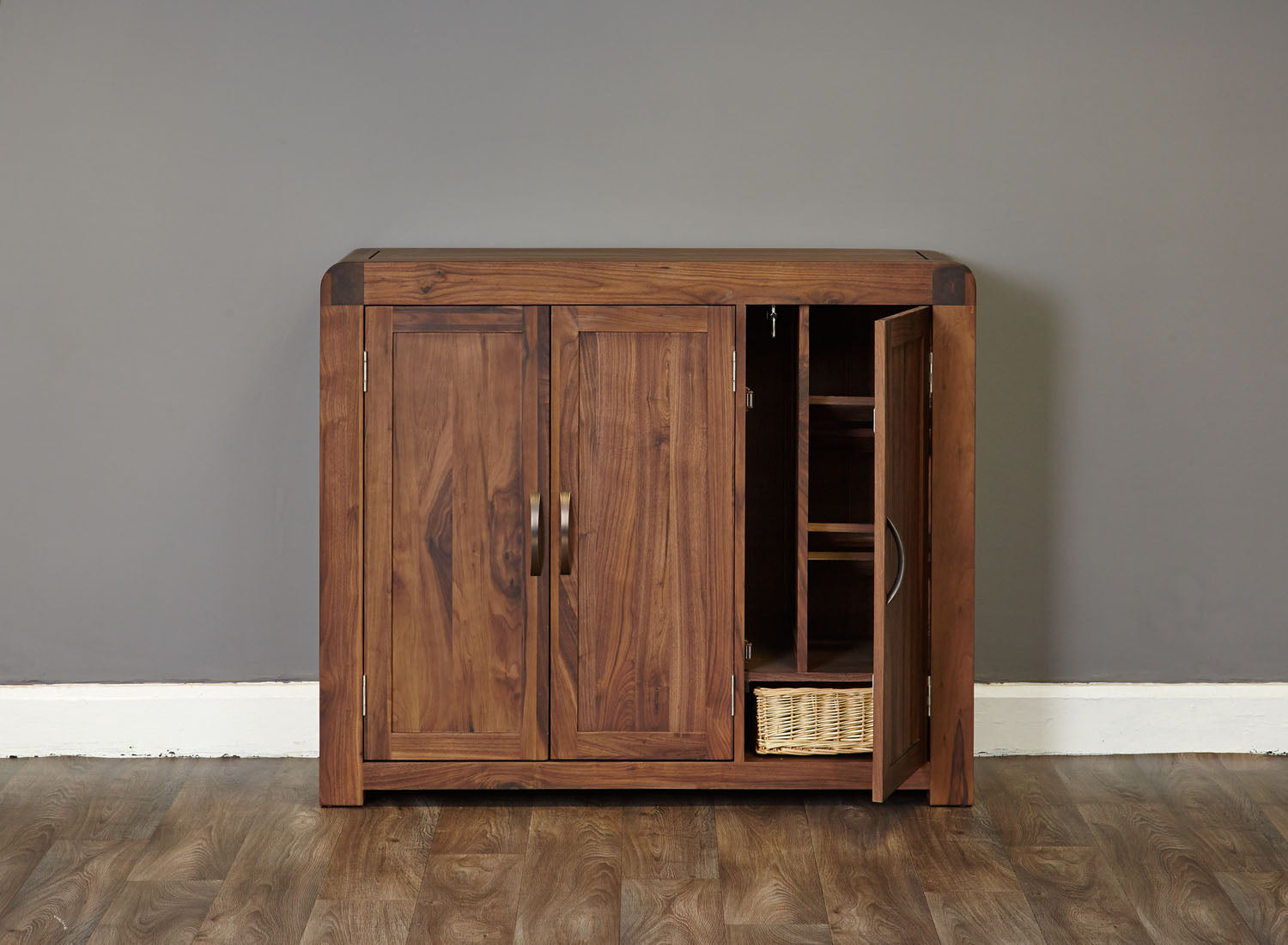 Shiro Walnut Extra Large Shoe Cupboard