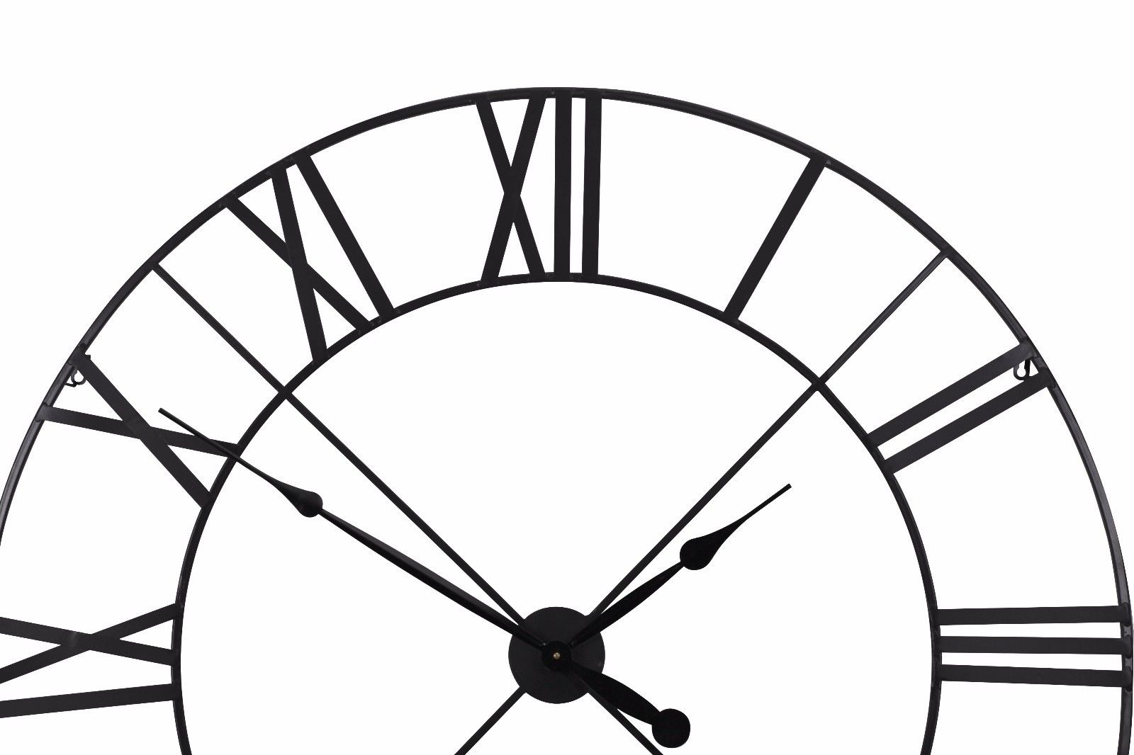 Extra Large 110cm Black Colour Metal Roman Numeral Wall Clock