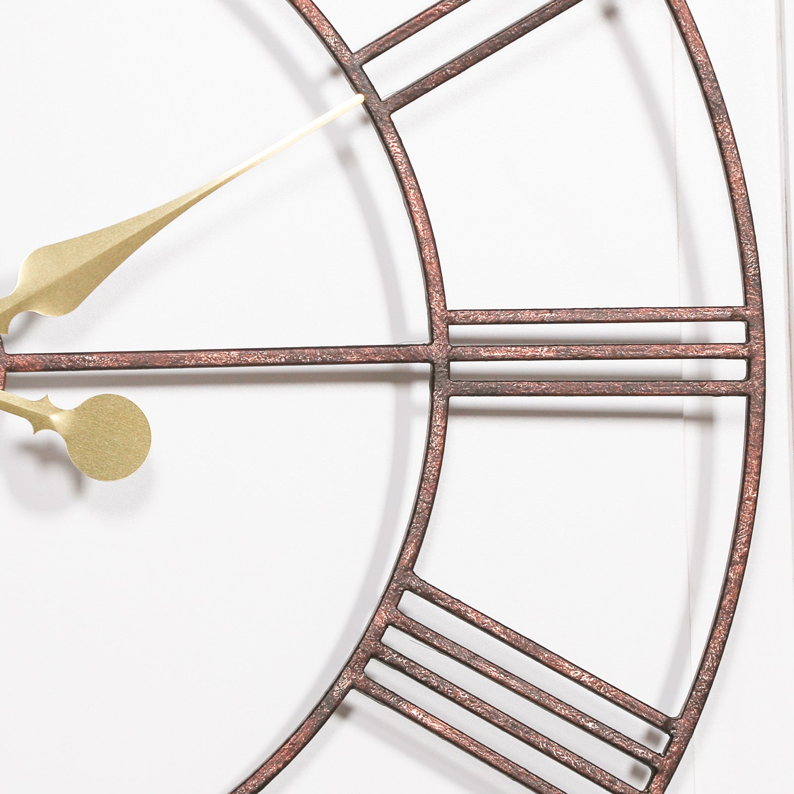 Rustic Metal Look 76cm Wall Clock with Gold Hands