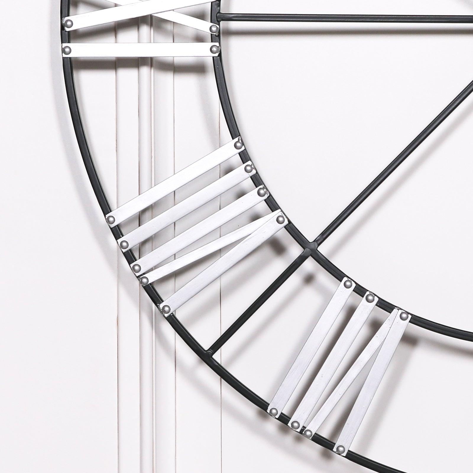 Extra Large 102cm Black and Silver Roman Numeral Wall Clock