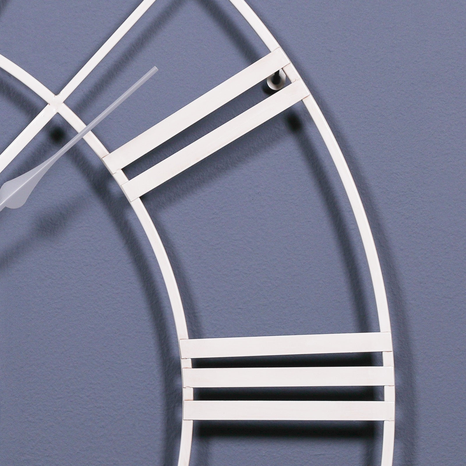 Extra Large 110cm Distressed Cream Twisted Metal Frame Wall Clock