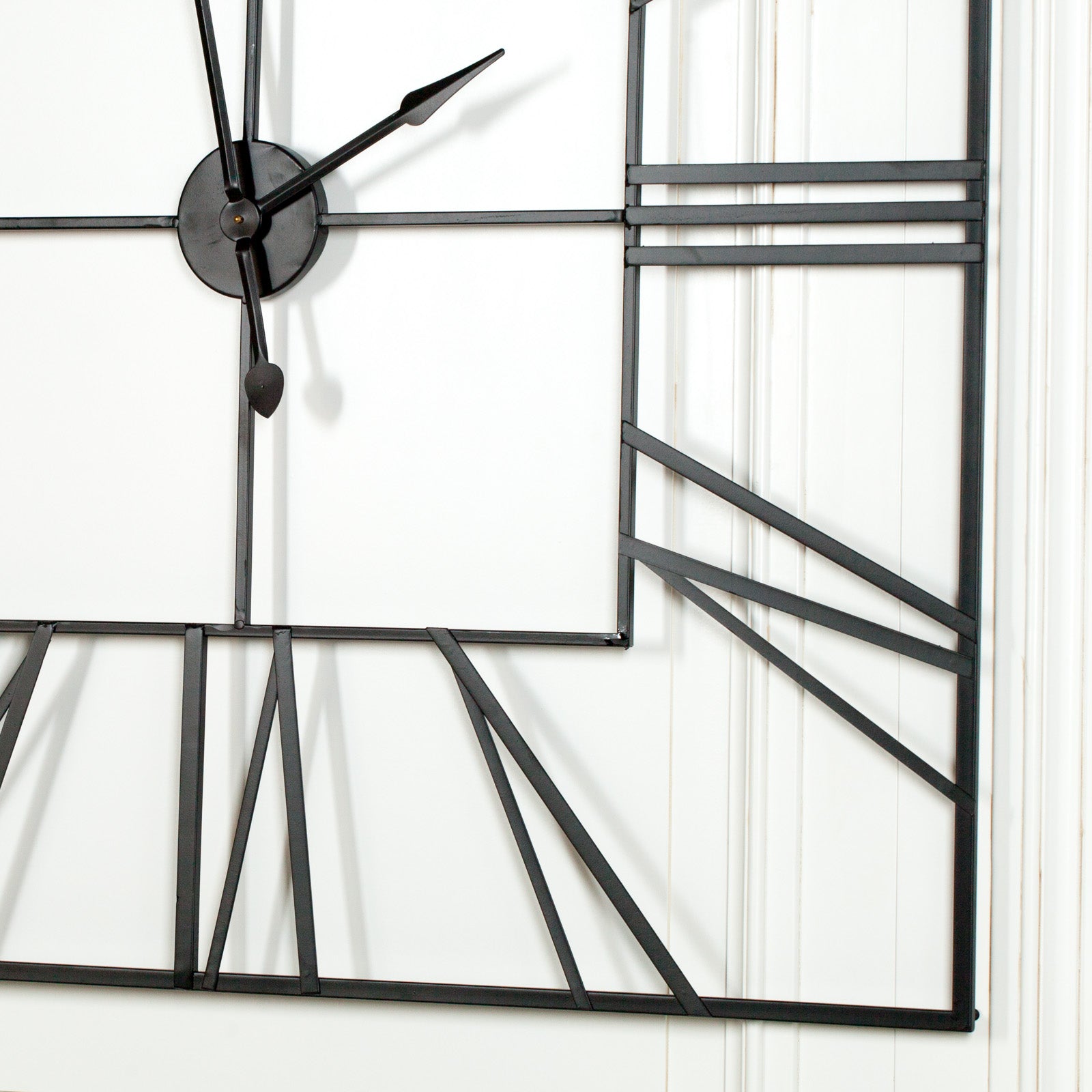 Extra Large 120cm Black Roman Numeral Square Wall Clock