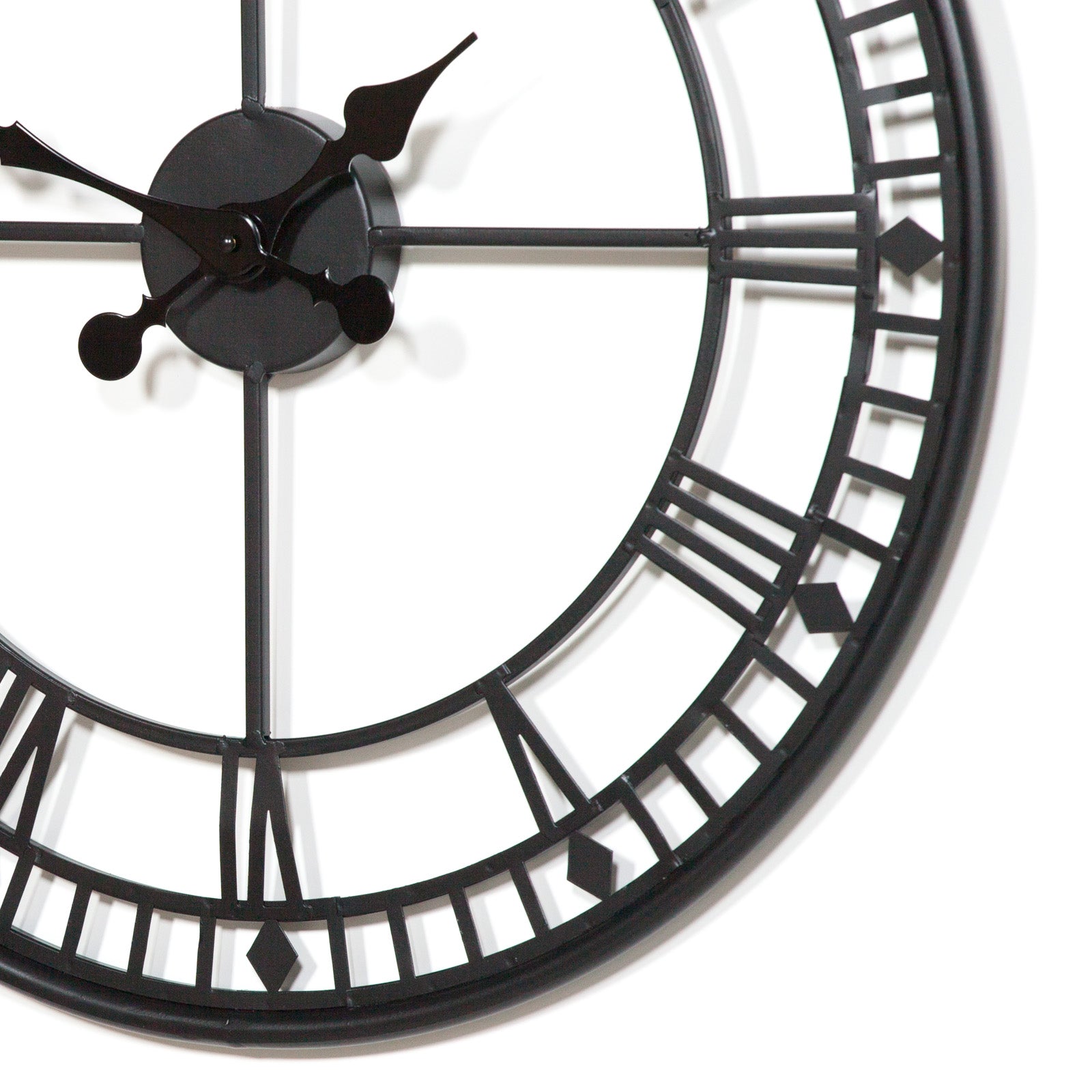 Medium 55cm Black Colour Roman Numeral Metal Wall Clock
