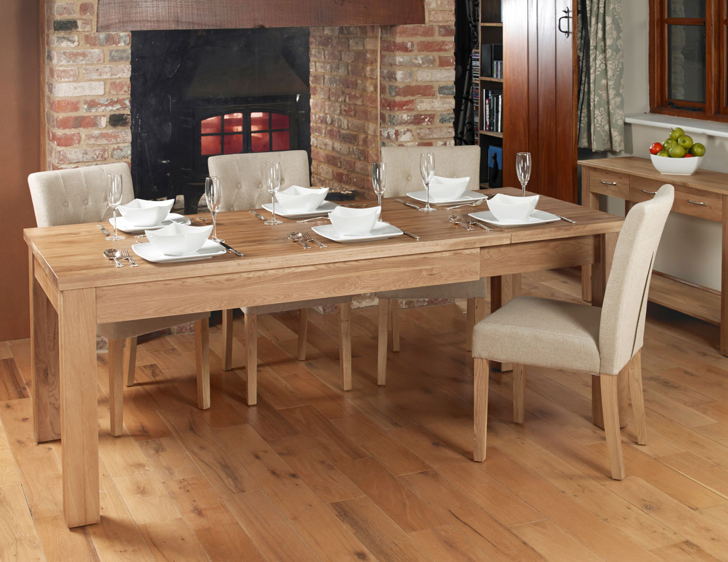 Mobel Hidden Extending Oak Dining Table (Seats 4-8)