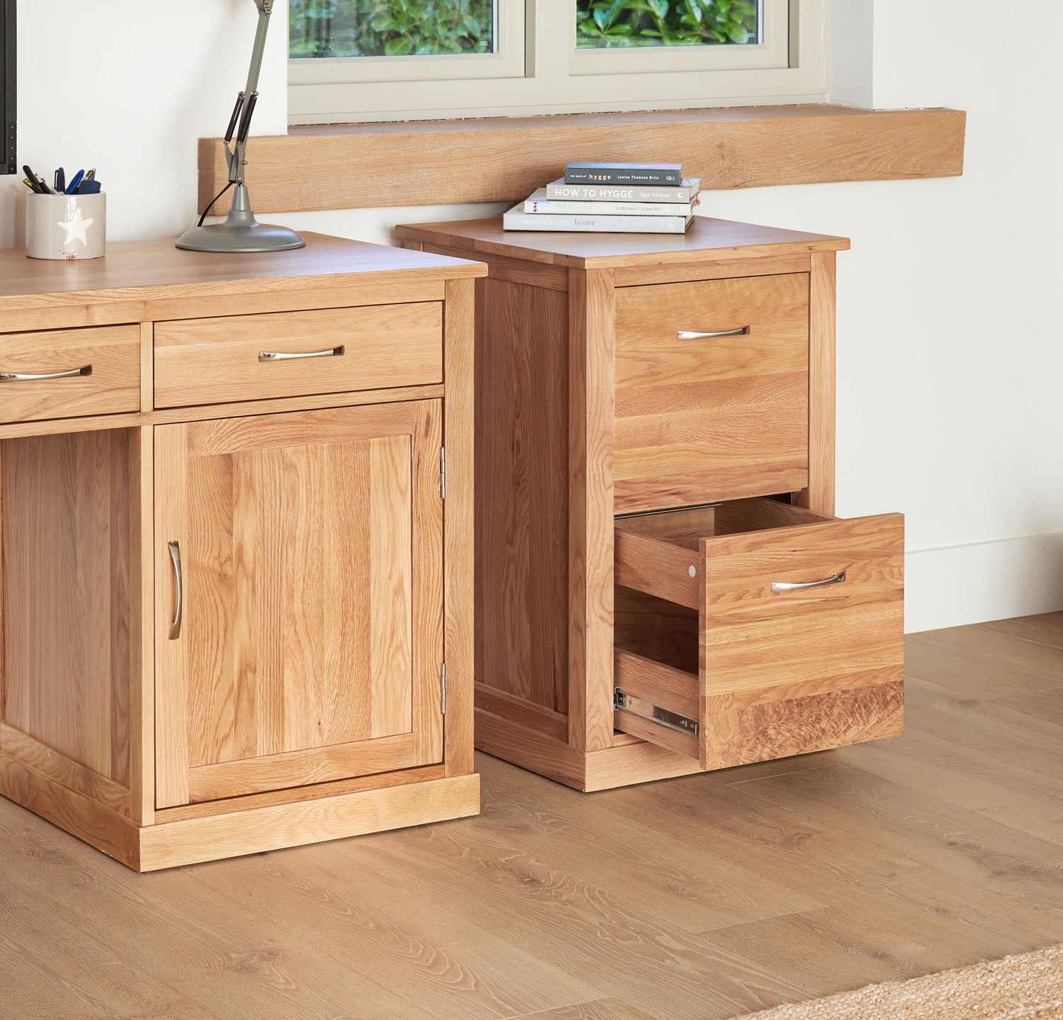 Mobel Oak Two Drawer Filing Cabinet