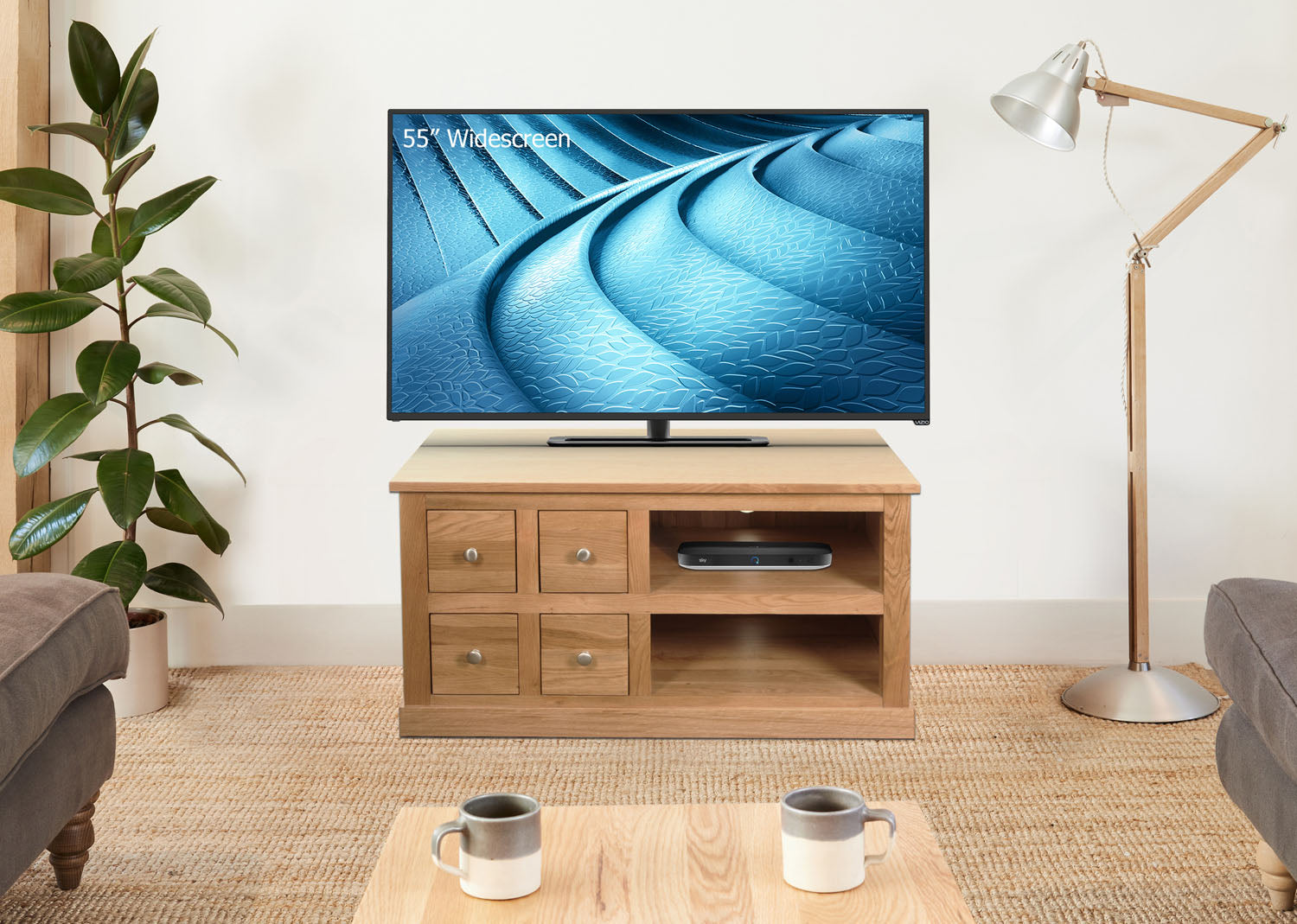 Mobel Oak Four Drawer Television Cabinet