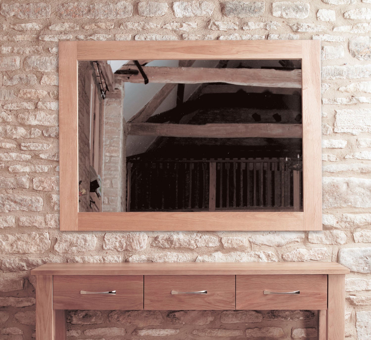 Mobel Oak Wall Mirror Medium