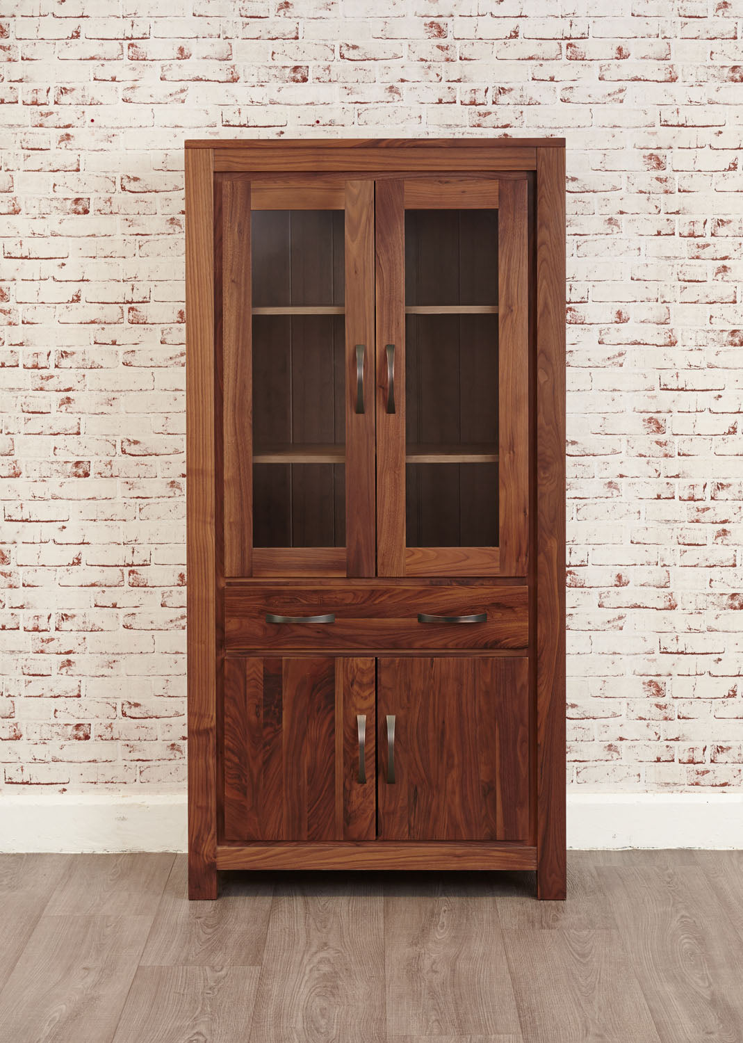 Mayan Walnut Large Glazed Bookcase