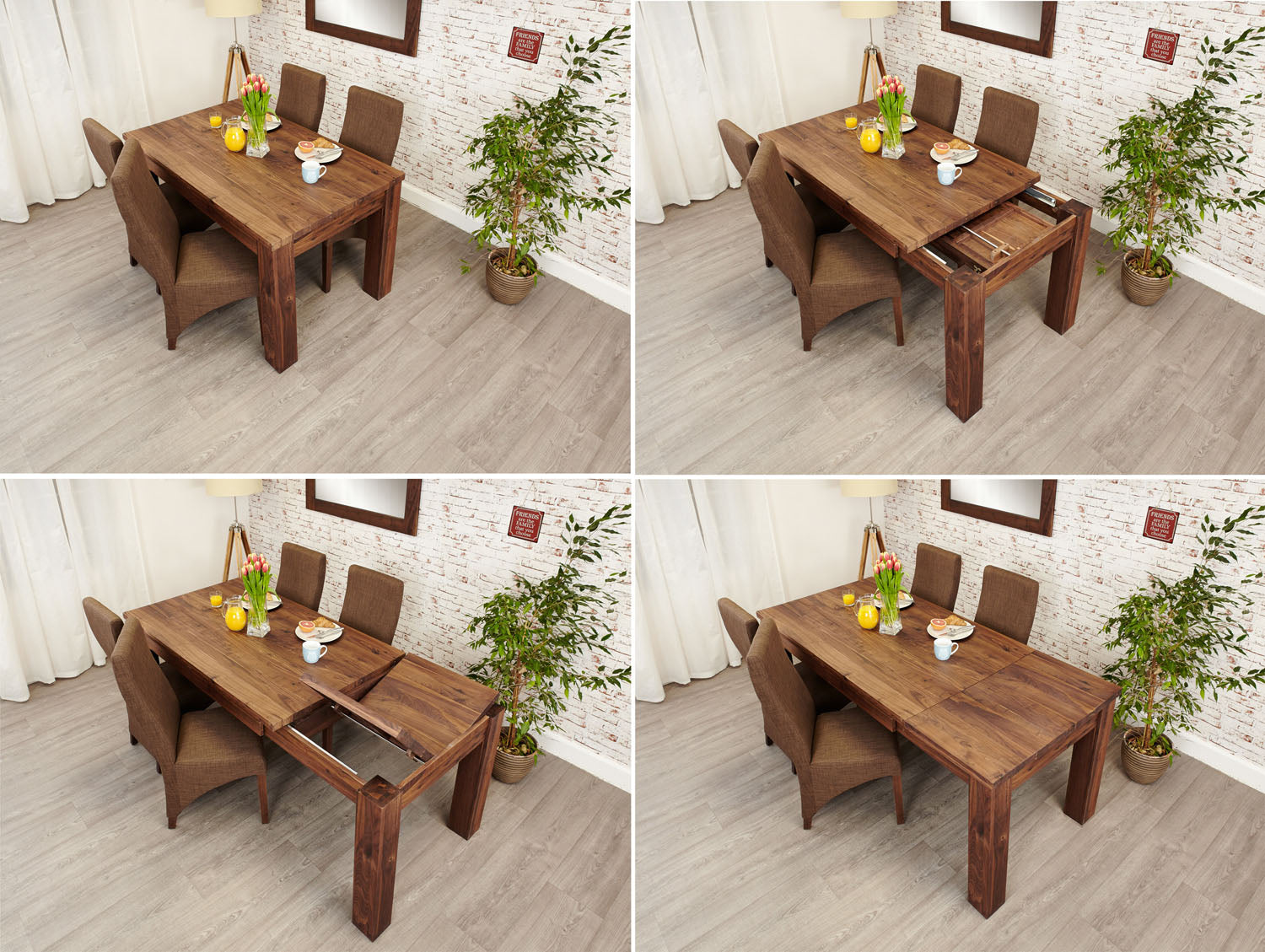 Mayan Walnut Extending Dining Table