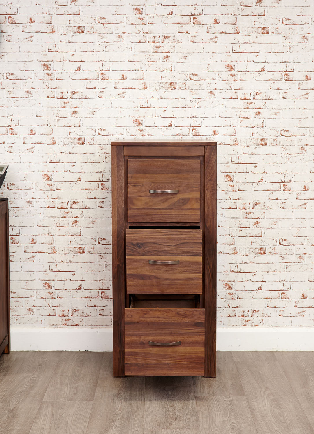 Mayan Walnut 3 Drawer Filing Cabinet