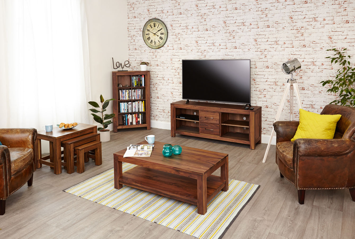 Mayan Walnut Nest of 3 Coffee Tables