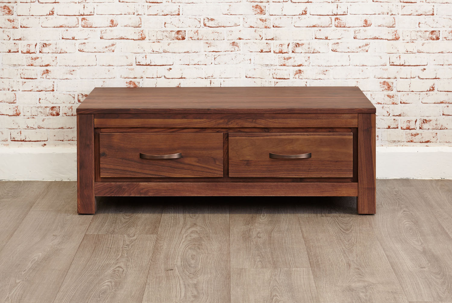 Mayan Walnut Low Four Drawer Coffee Table