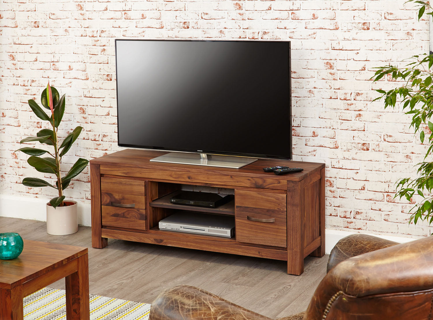 Mayan Walnut Low Widescreen Television Cabinet