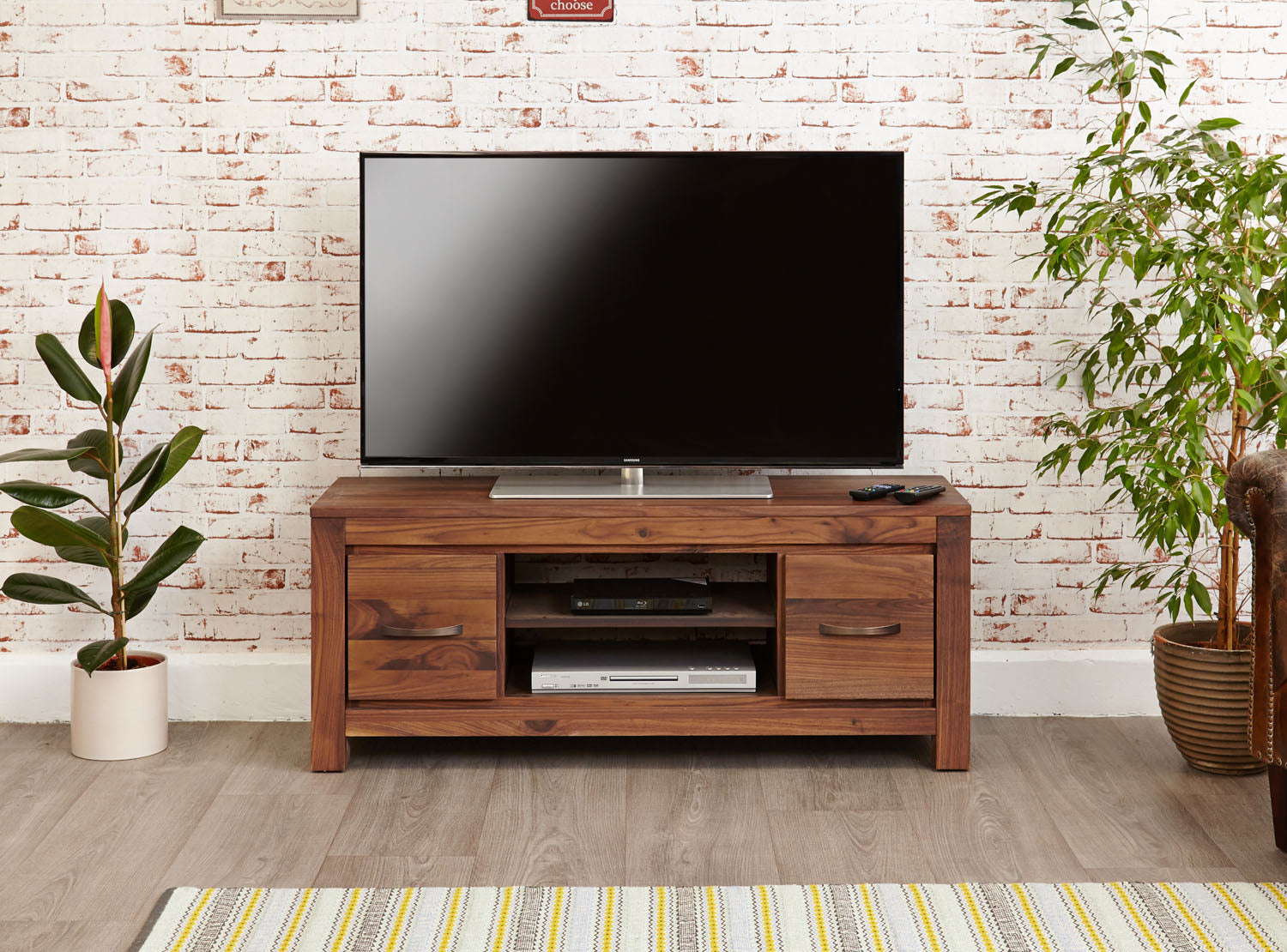 Mayan Walnut Low Widescreen Television Cabinet