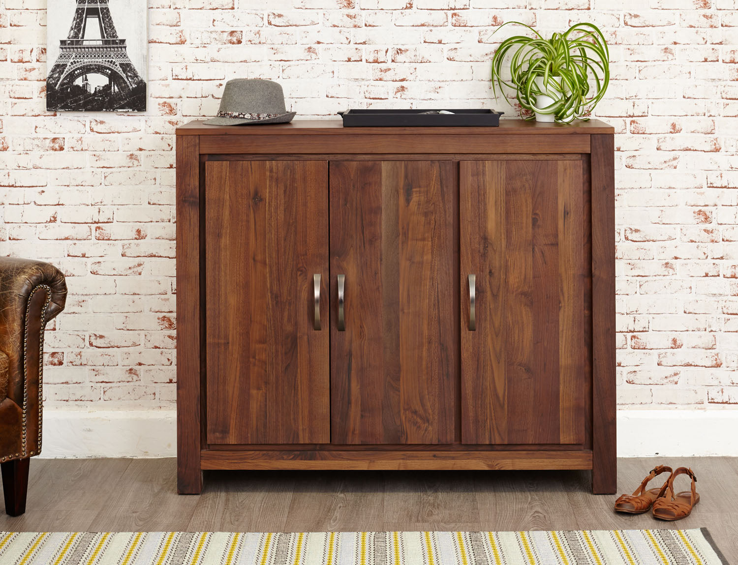 Mayan Walnut Extra Large Shoe Cupboard