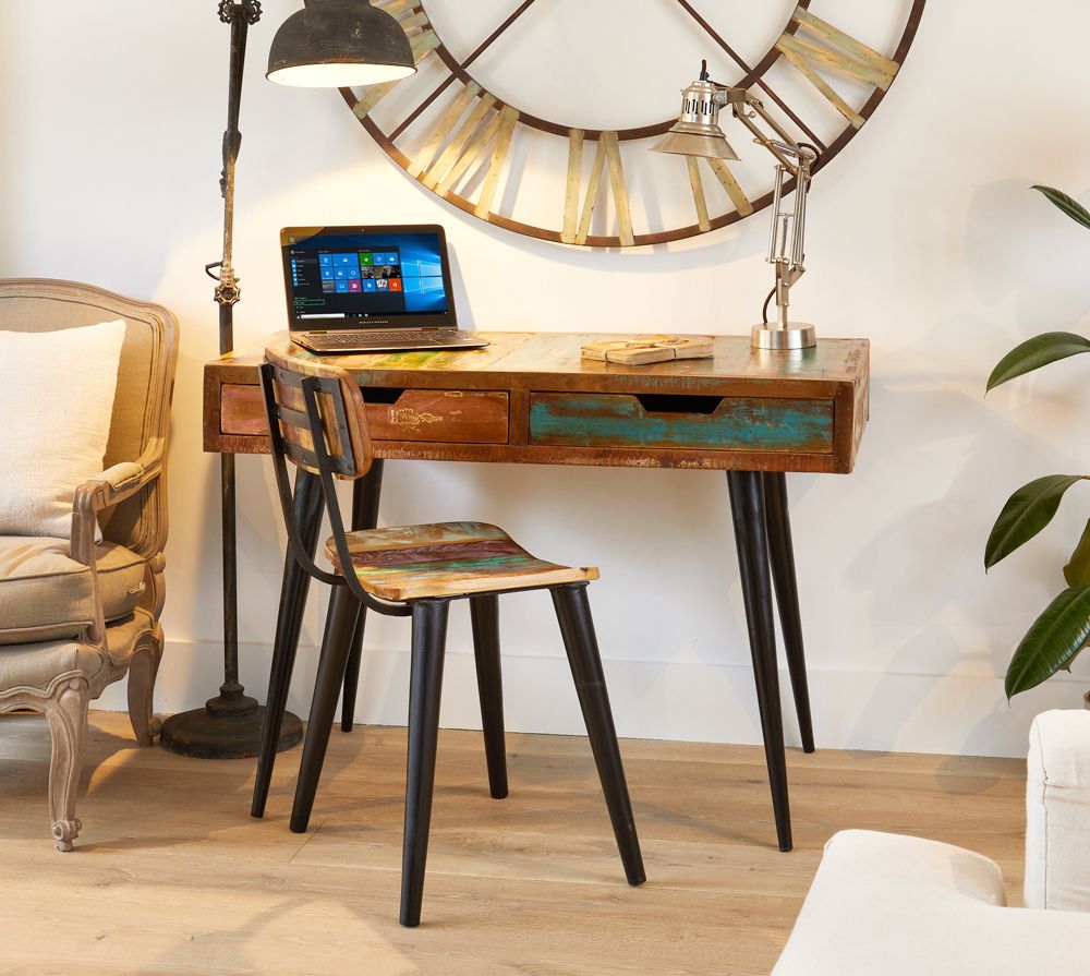 Coastal Chic Reclaimed Wood Laptop Desk / Dressing Table