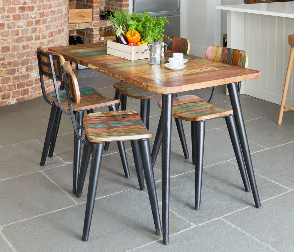 Coastal Chic Reclaimed Wood Small Rectangular Dining Table