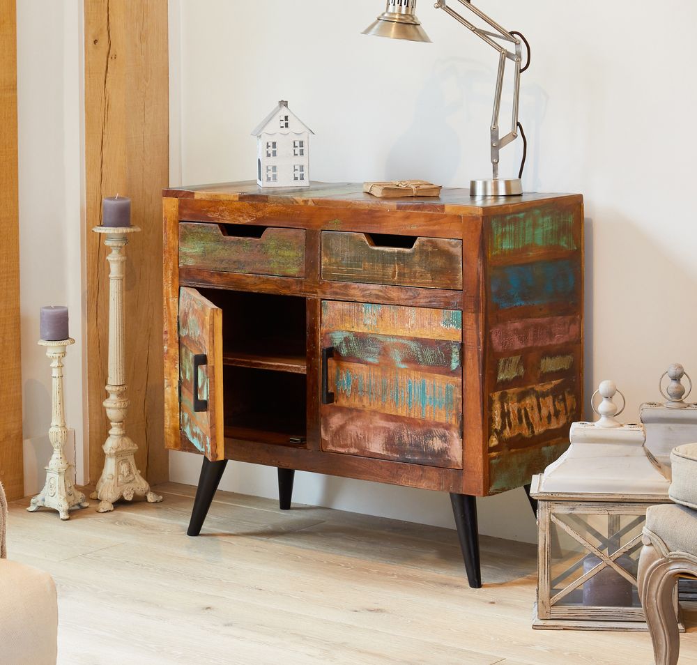 Coastal Chich Reclaimed Wood Small Sideboard