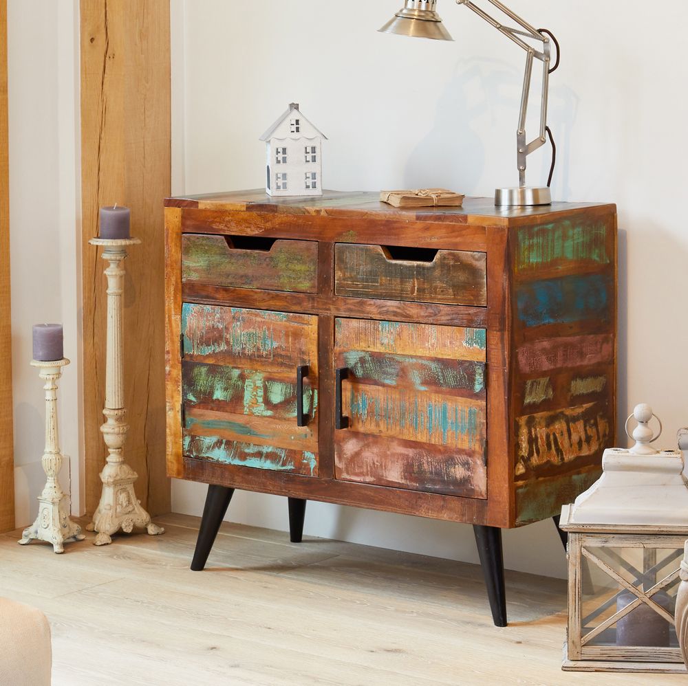 Coastal Chich Reclaimed Wood Small Sideboard