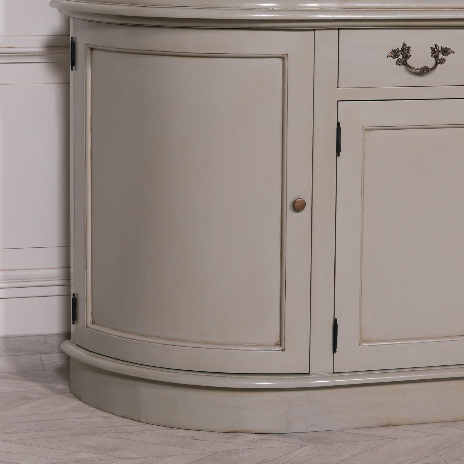 Large Wooden Vintage Grey Colour Dresser Display Cabinet