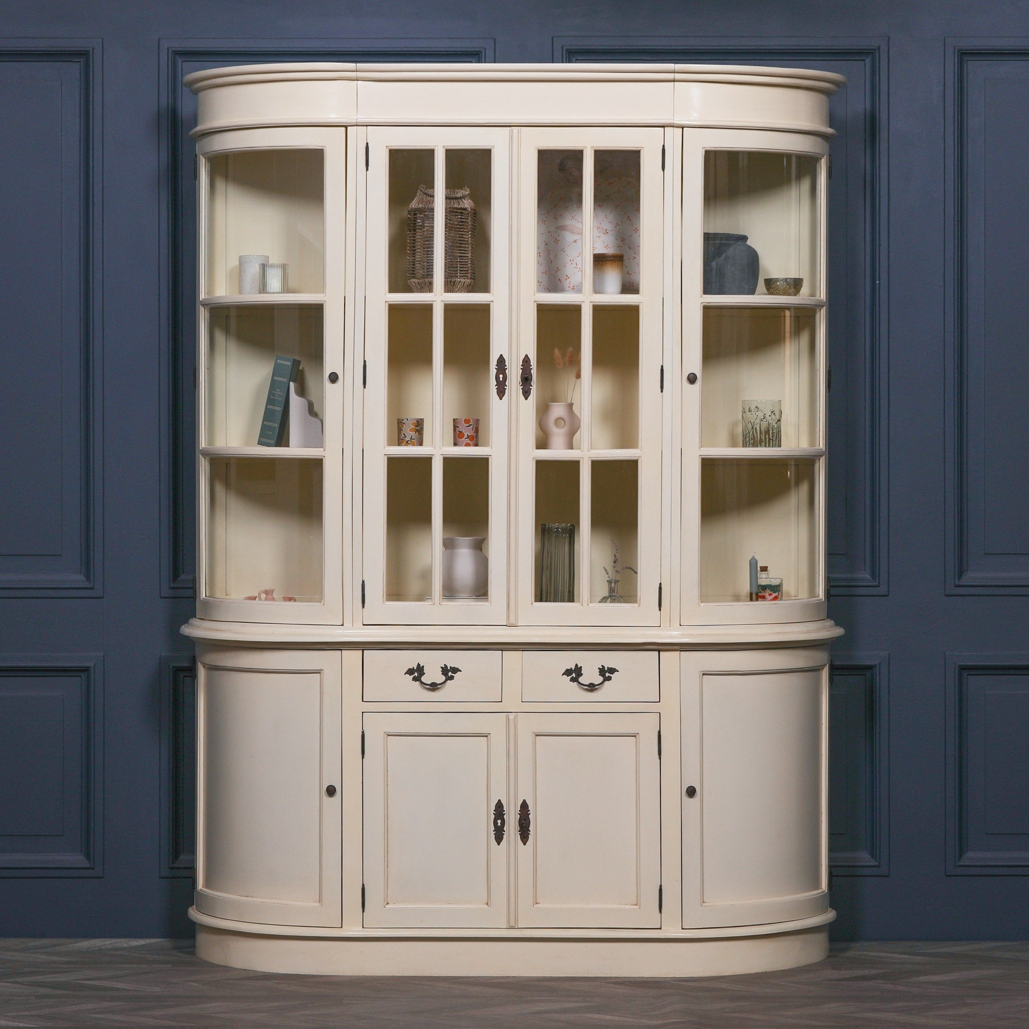 Large Wooden Vintage Cream Colour Dresser Display Cabinet