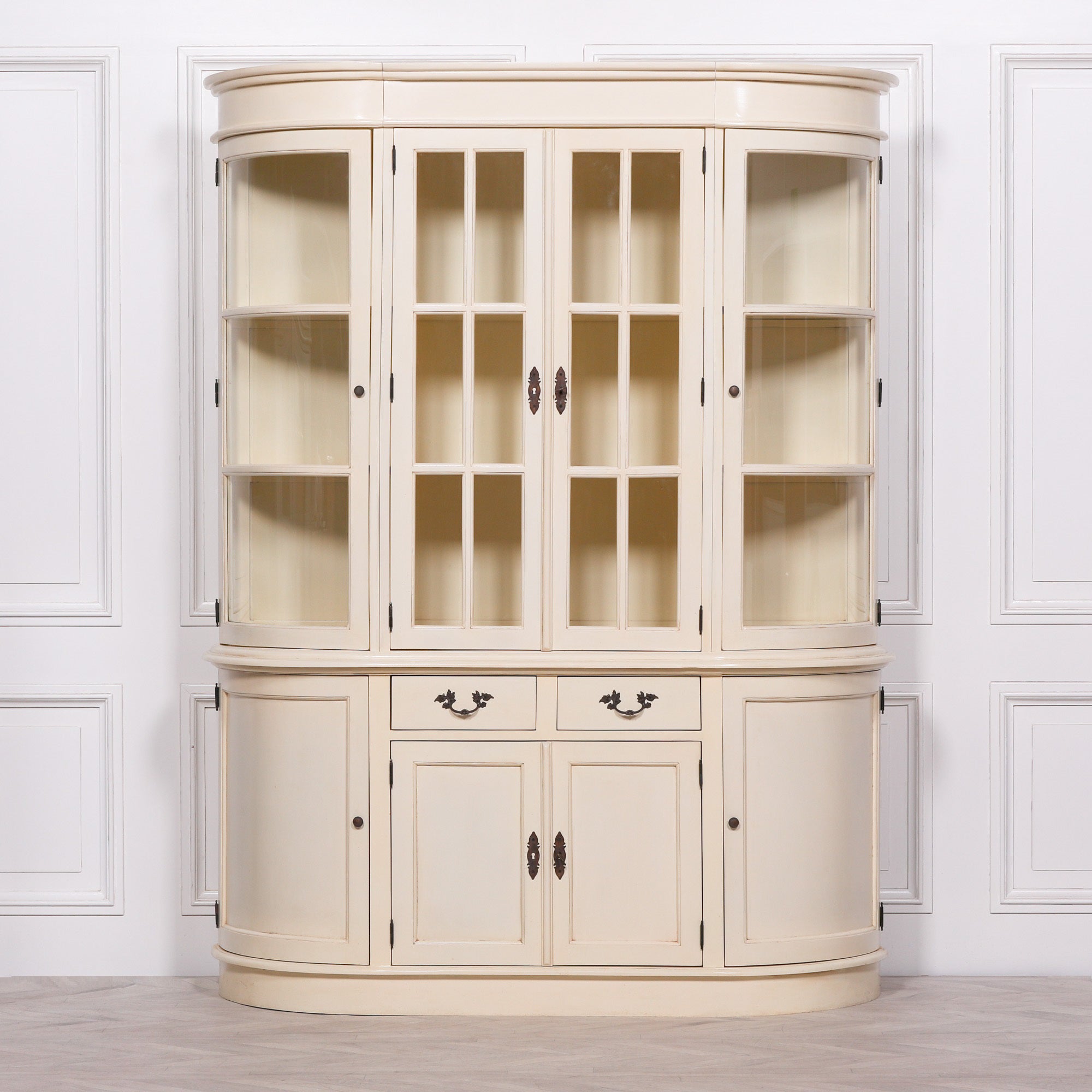 Large Wooden Vintage Cream Colour Dresser Display Cabinet