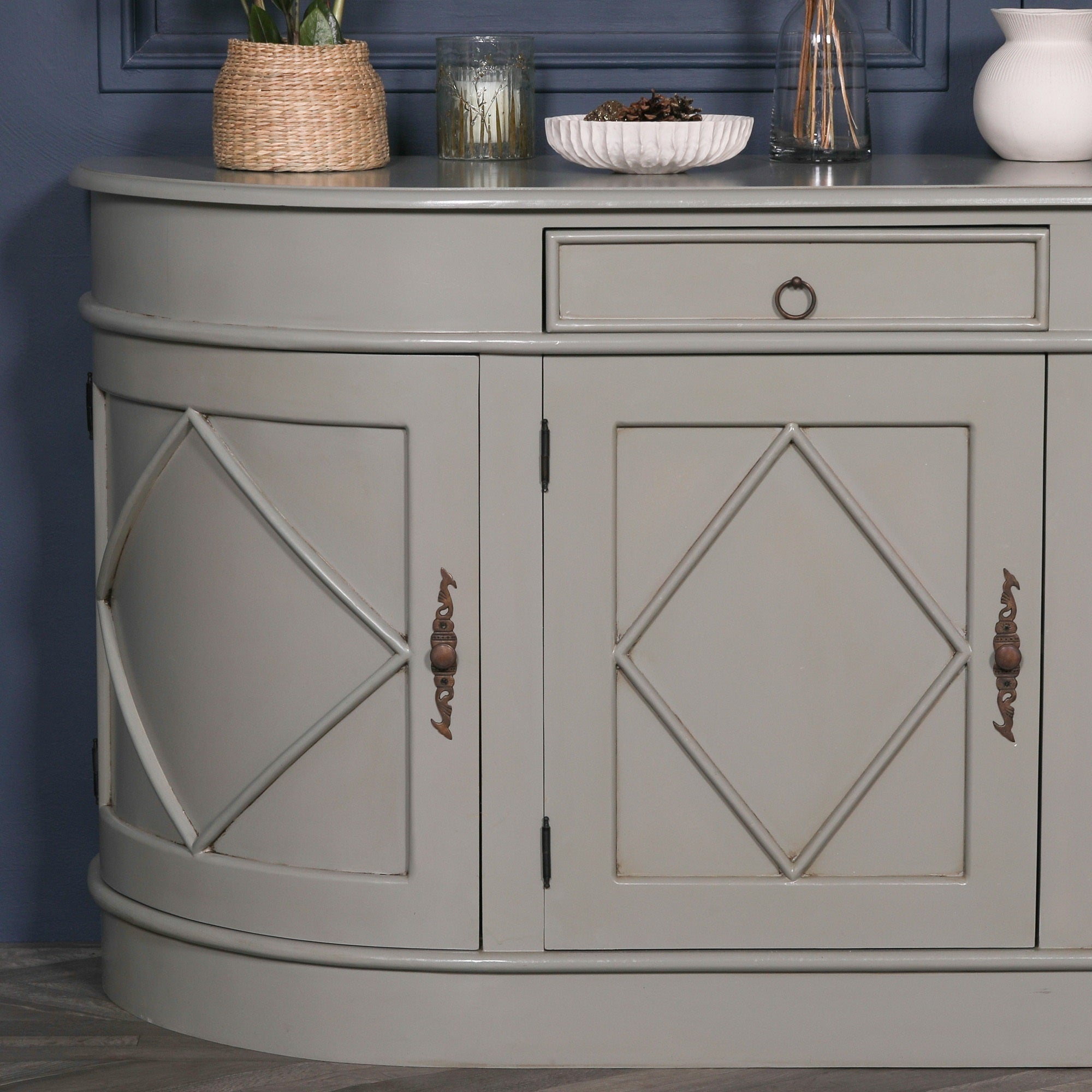 Large Traditional Style Grey Colour Sideboard Cabinet