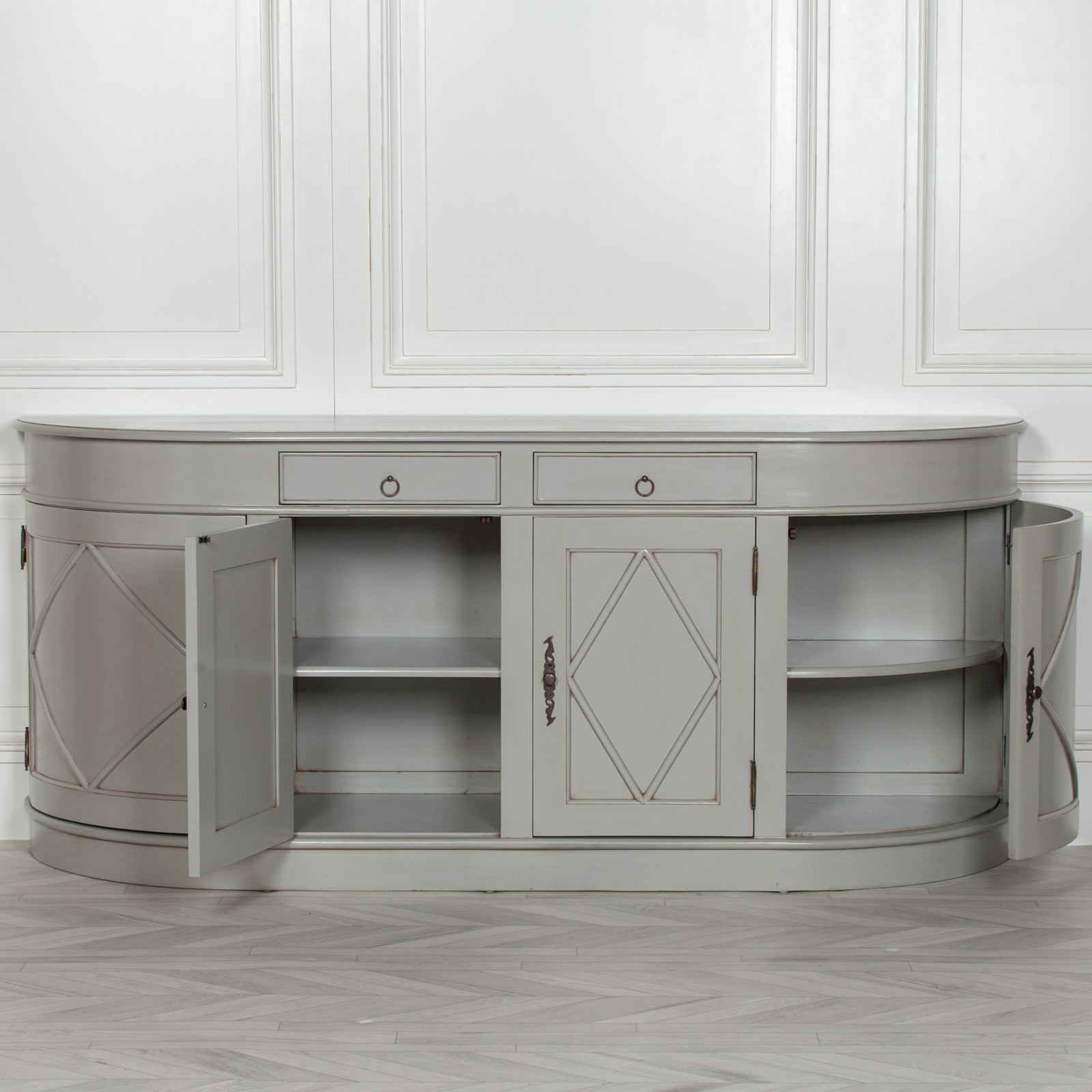 Large Traditional Style Grey Colour Sideboard Cabinet