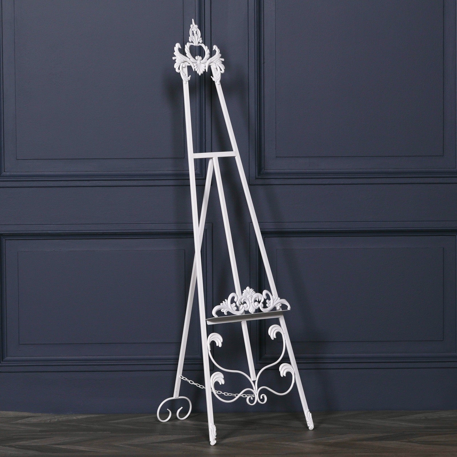 Metal Easel with Adjustable Shelf in White Colour 165cm