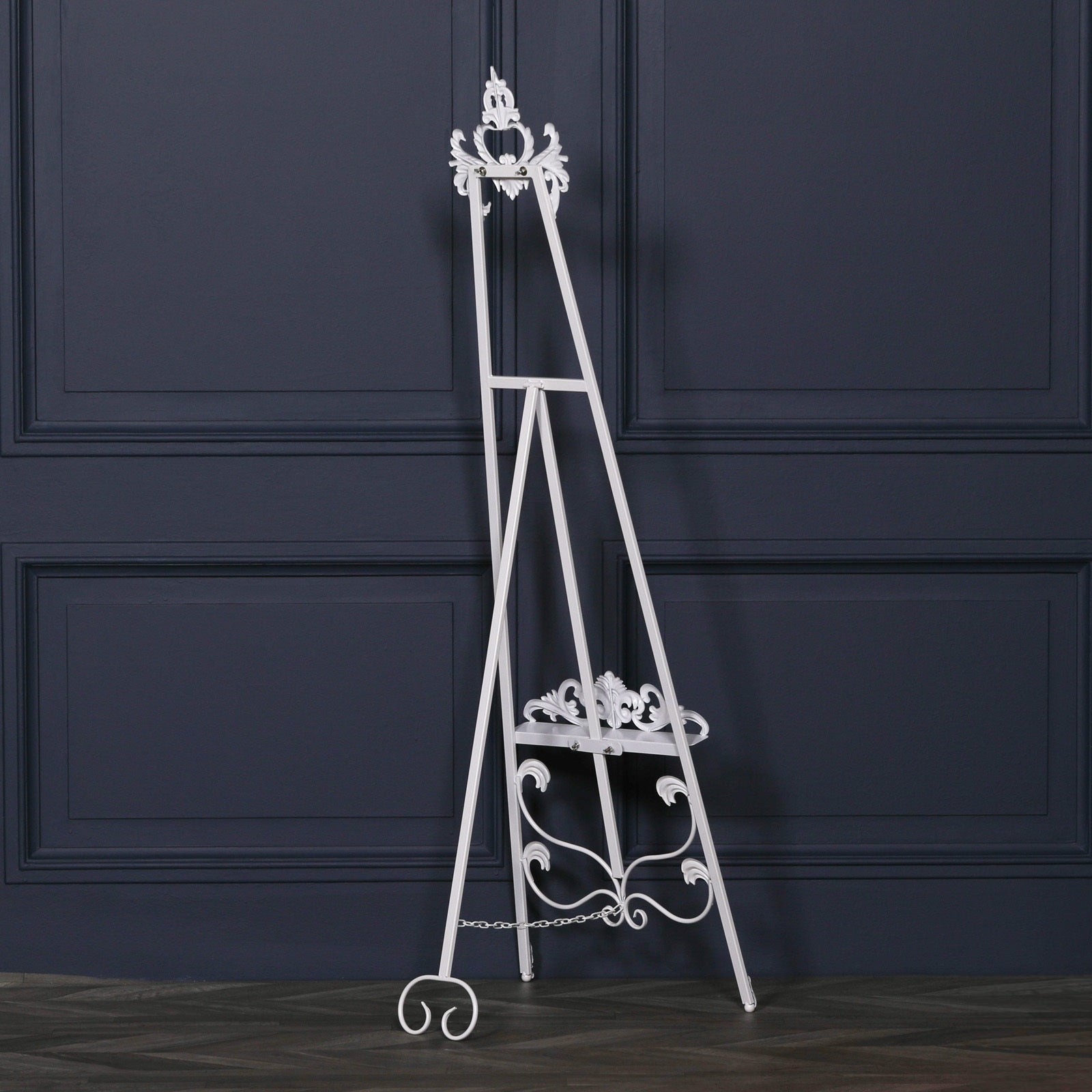 Metal Easel with Adjustable Shelf in White Colour 165cm