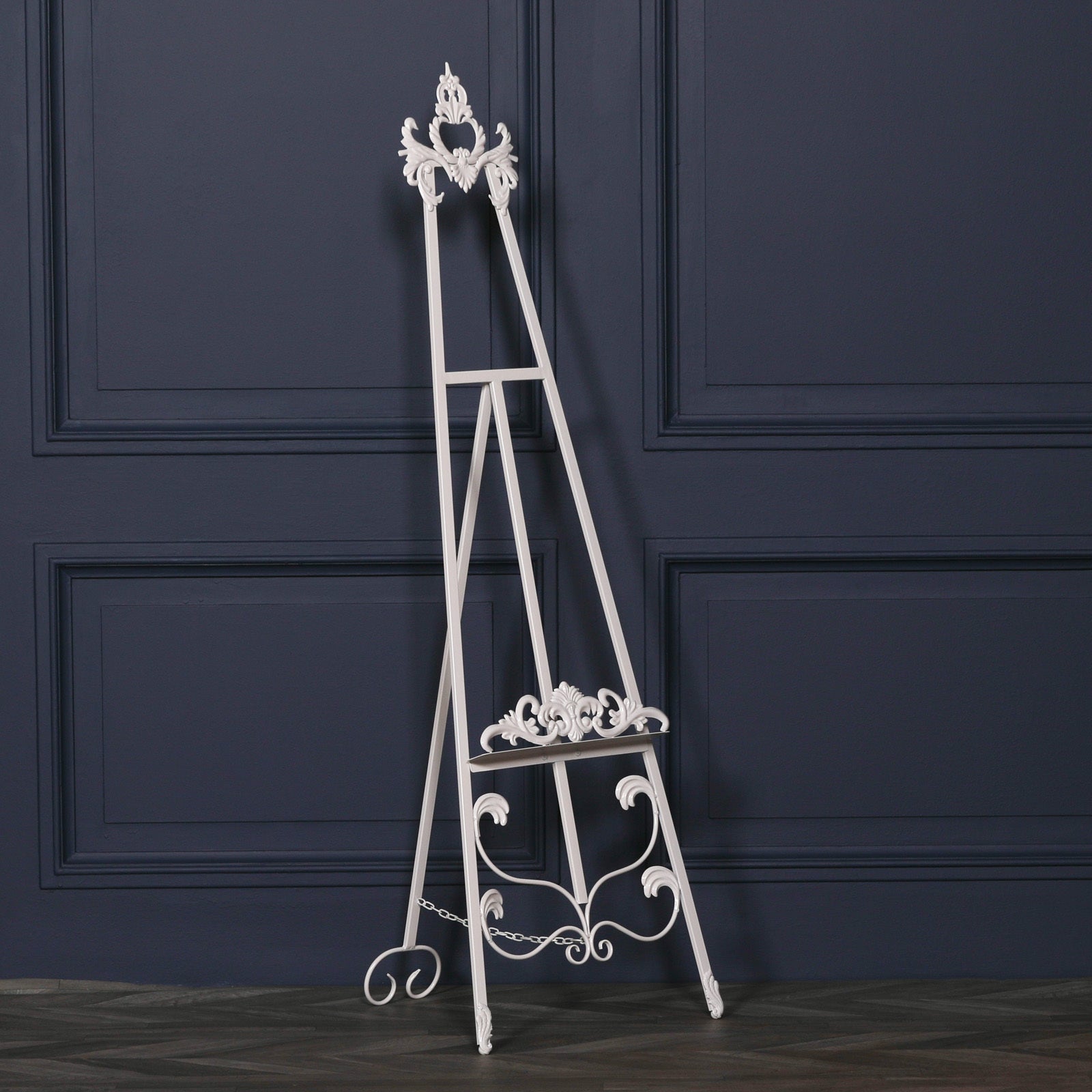 Metal Easel with Adjustable Shelf in Cream Colour 165cm
