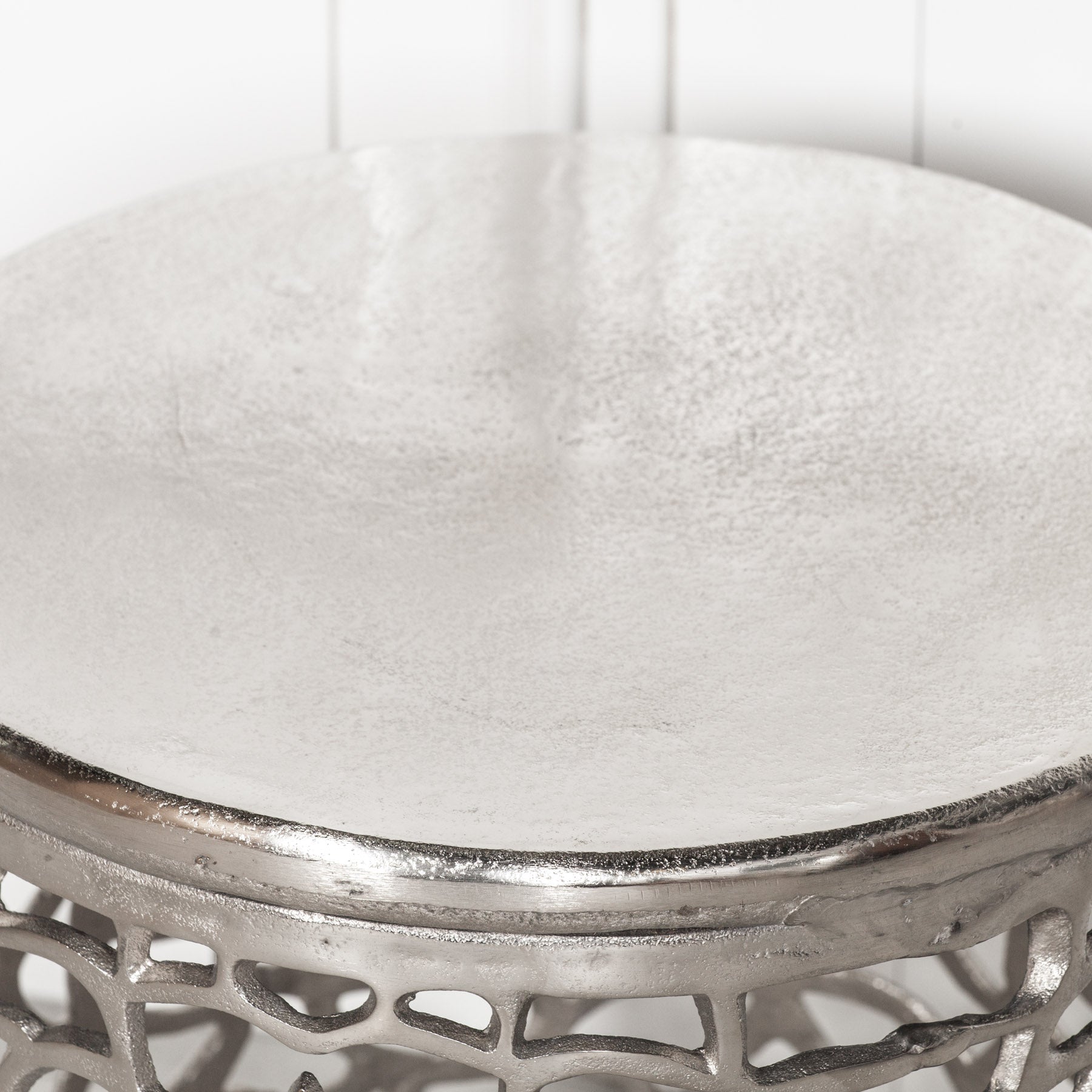 Fretwork Aluminium Stool Side Table Lamp or Plant Stand