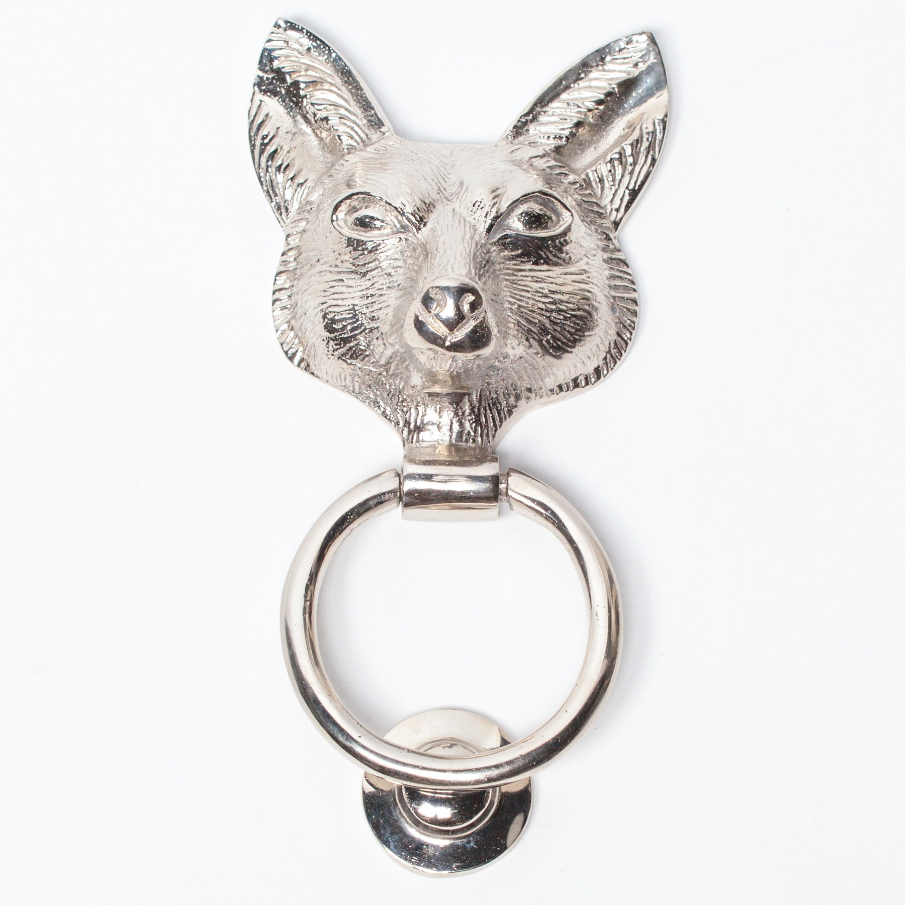 Chrome Fox Door Knocker for Front Door Grand Entrance