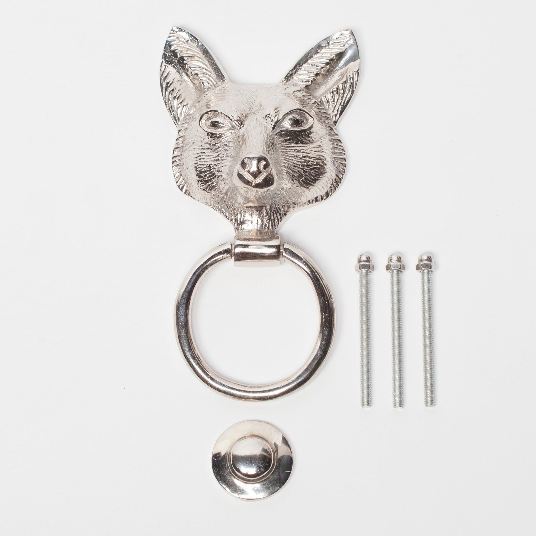 Chrome Fox Door Knocker for Front Door Grand Entrance
