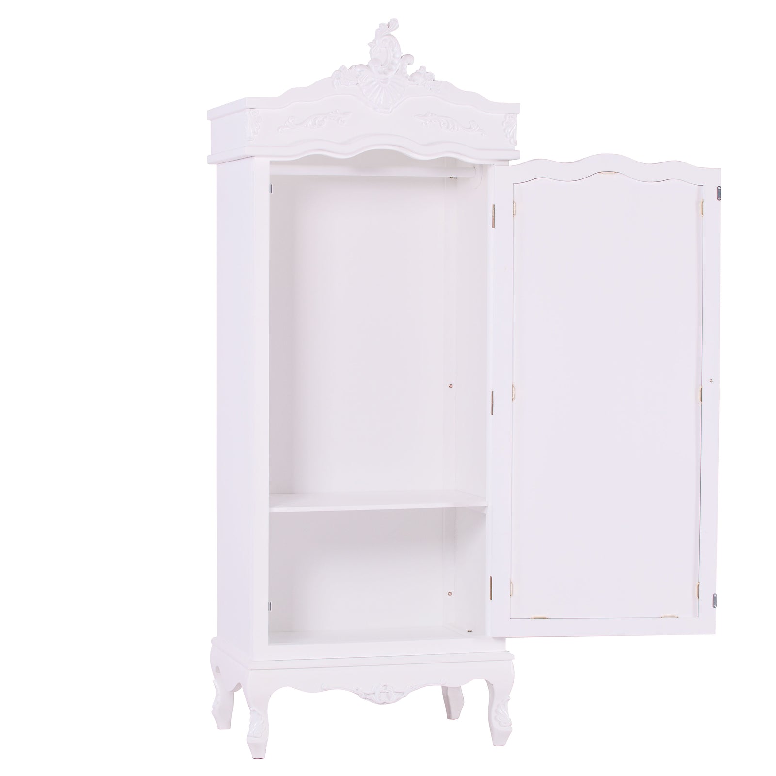 French Rococo Style Hardwood Armoire With Mirrors and Drawers in Antique Colour